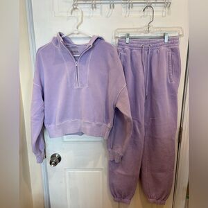 Abercrombie & Fitch Lavender Sweatshirt and Joggers Set